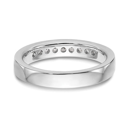 585 Weißgold Ehering mit 9 Diamanten in Kanalfassung