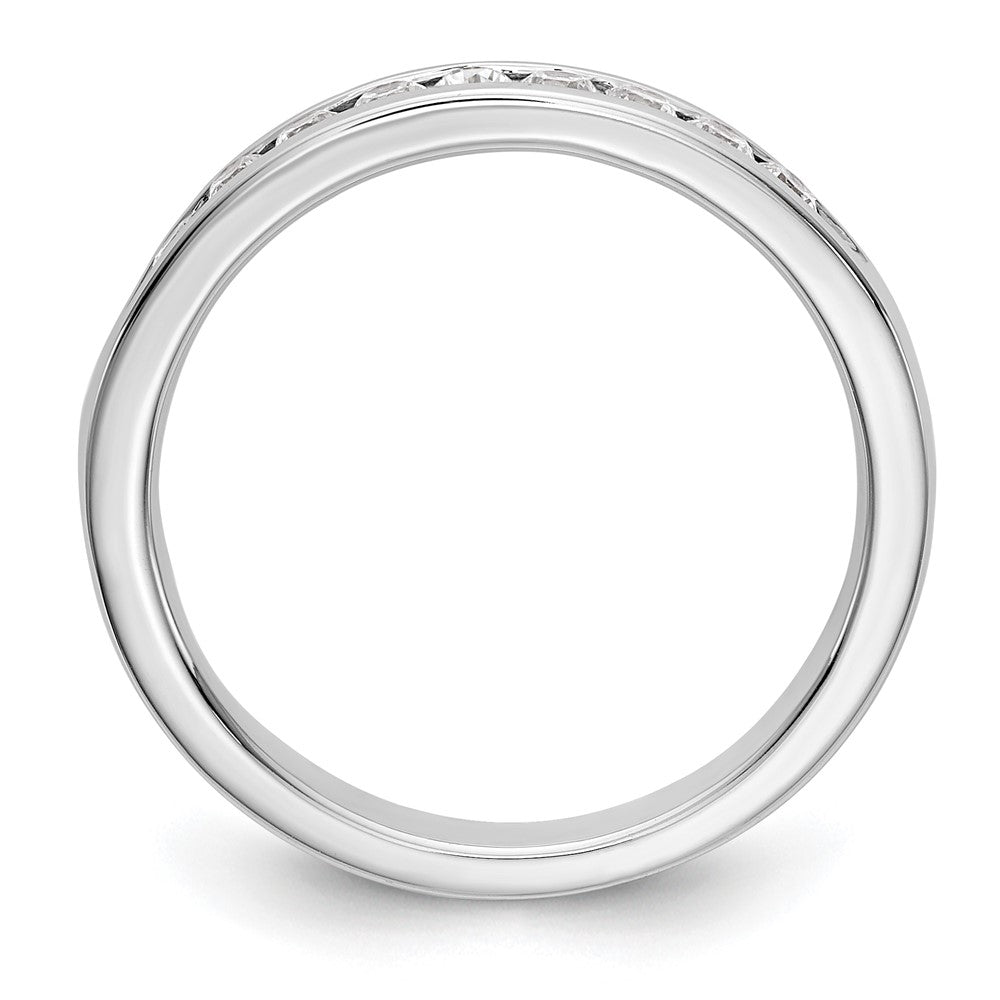 14K Weißgold Ring mit 9 Steinen, 0,33K runden Diamanten in Kanalfassung