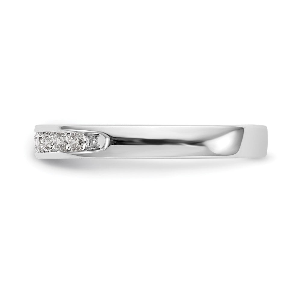 14K Weißgold Ring mit 9 Steinen, 0,33K runden Diamanten in Kanalfassung