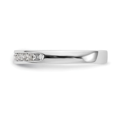 14K Weißgold Ring mit 9 Steinen, 0,33K runden Diamanten in Kanalfassung