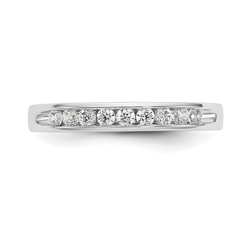 14K Weißgold Ring mit 9 Steinen, 0,33K runden Diamanten in Kanalfassung
