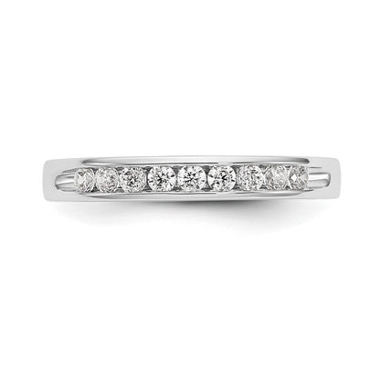 14K Weißgold Ring mit 9 Steinen, 0,33K runden Diamanten in Kanalfassung