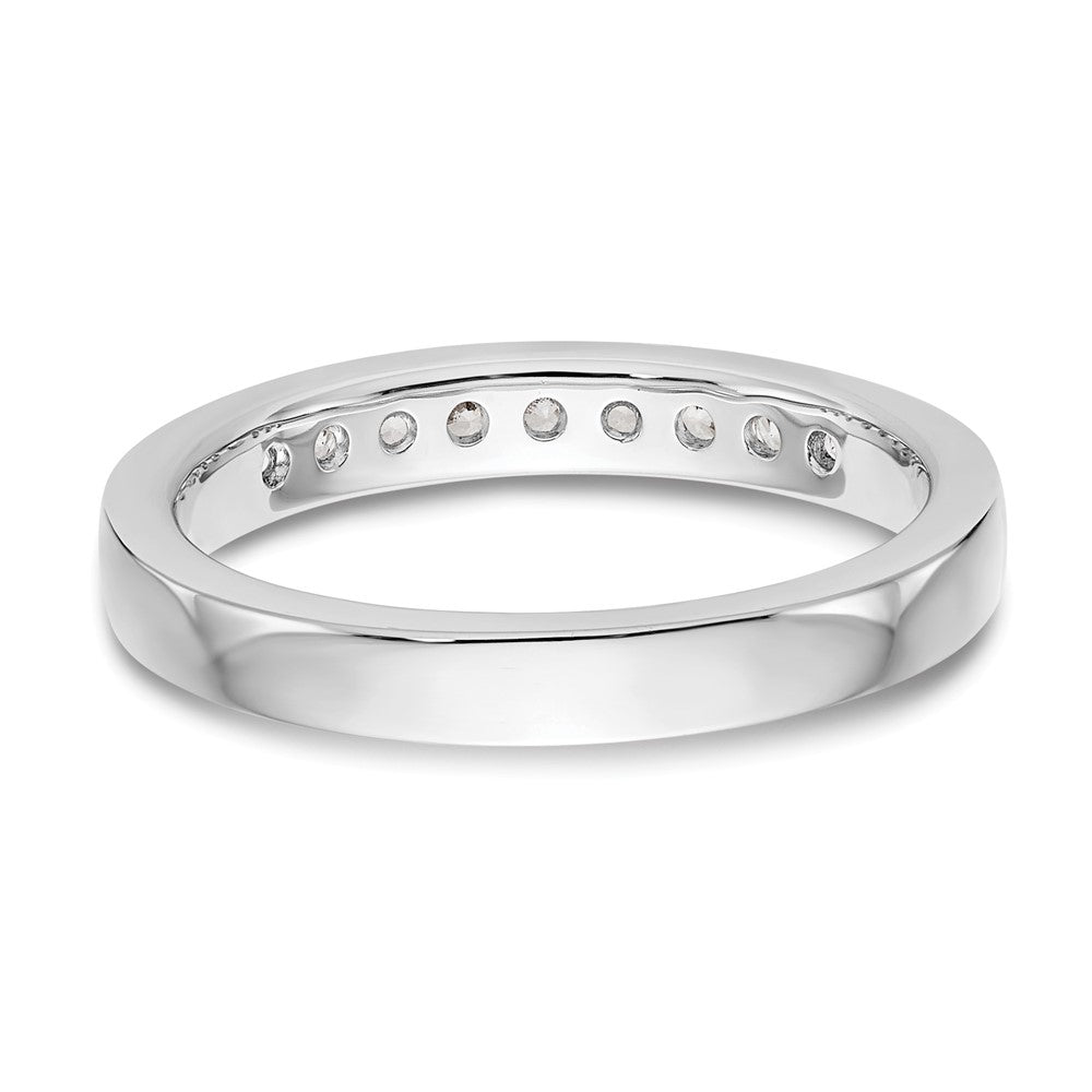 14K Weißgold Ring mit 9 Steinen, 0,33K runden Diamanten in Kanalfassung