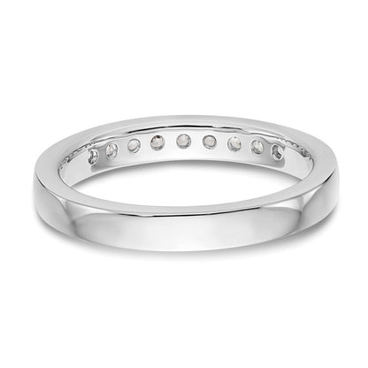 14K Weißgold Ring mit 9 Steinen, 0,33K runden Diamanten in Kanalfassung