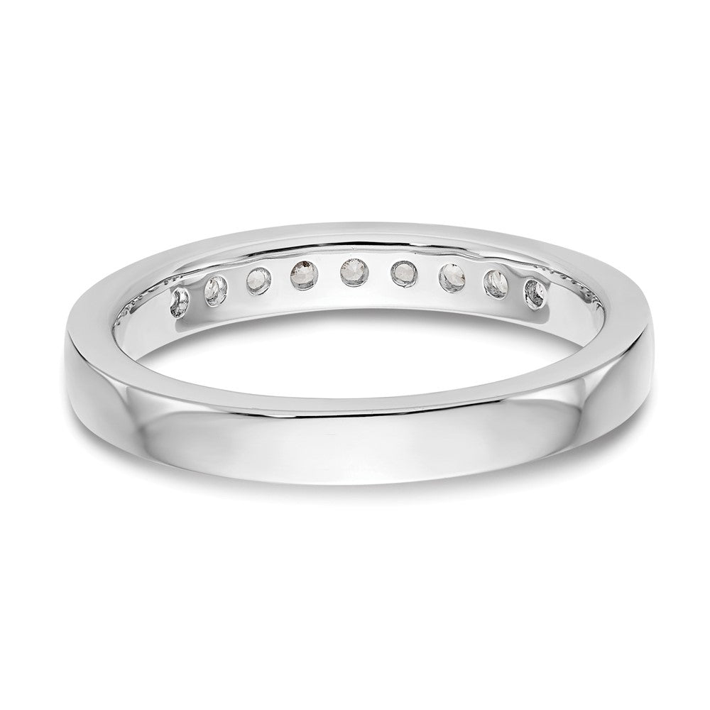 14K Weißgold Ehering mit 9 Diamanten in Kanalfassung