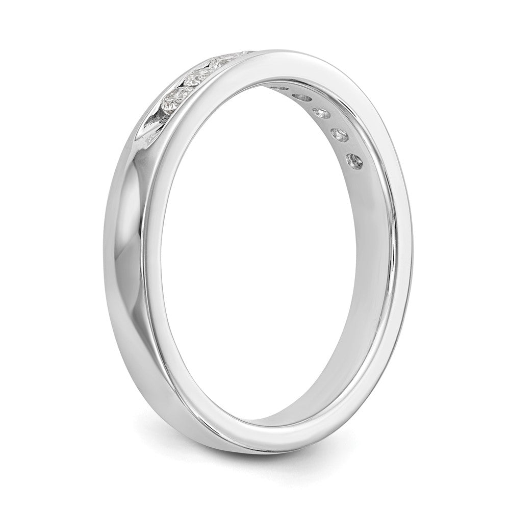 14K Weißgold Ring mit 9 Steinen, 0,33K runden Diamanten in Kanalfassung
