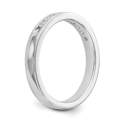 14K Weißgold Ring mit 9 Steinen, 0,33K runden Diamanten in Kanalfassung