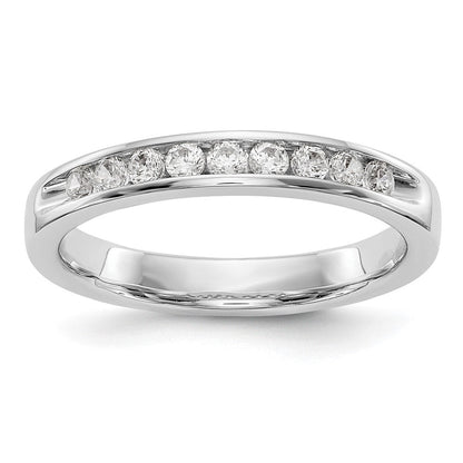 14K Weißgold Ring mit 9 Steinen, 0,33K runden Diamanten in Kanalfassung