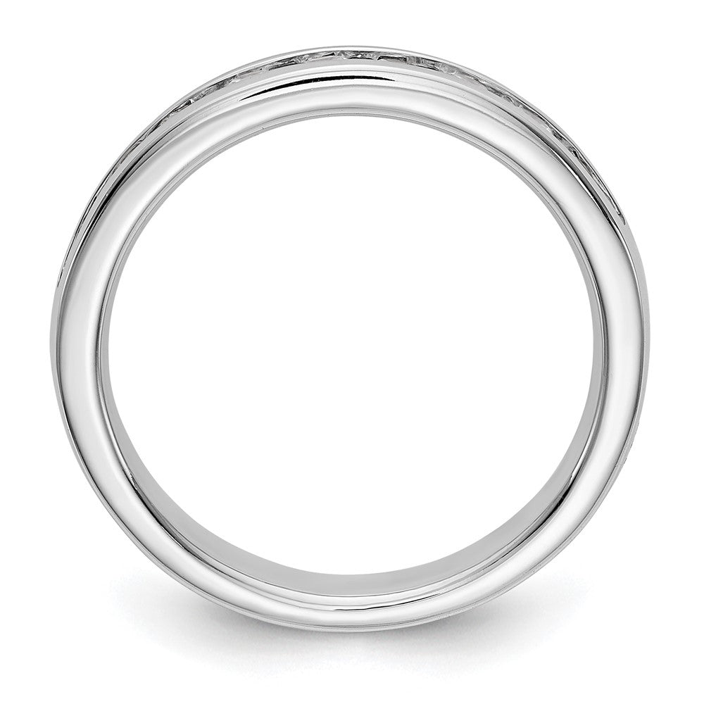 14K Weißgold Ring mit 9 Diamanten im Rundschliff, 0,5K, komplett Kanalfassung