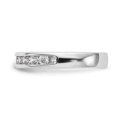 14K Weißgold Ring mit 9 Diamanten im Rundschliff, 0,5K, komplett Kanalfassung