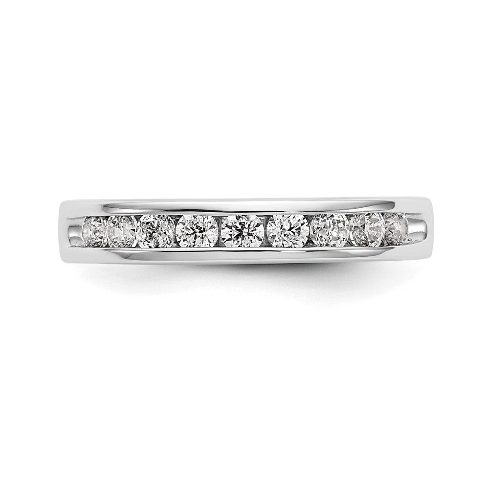 14K Weißgold Ring mit 9 Diamanten im Rundschliff, 0,5K, komplett Kanalfassung
