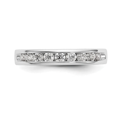 14K Weißgold Ring mit 9 Diamanten im Rundschliff, 0,5K, komplett Kanalfassung