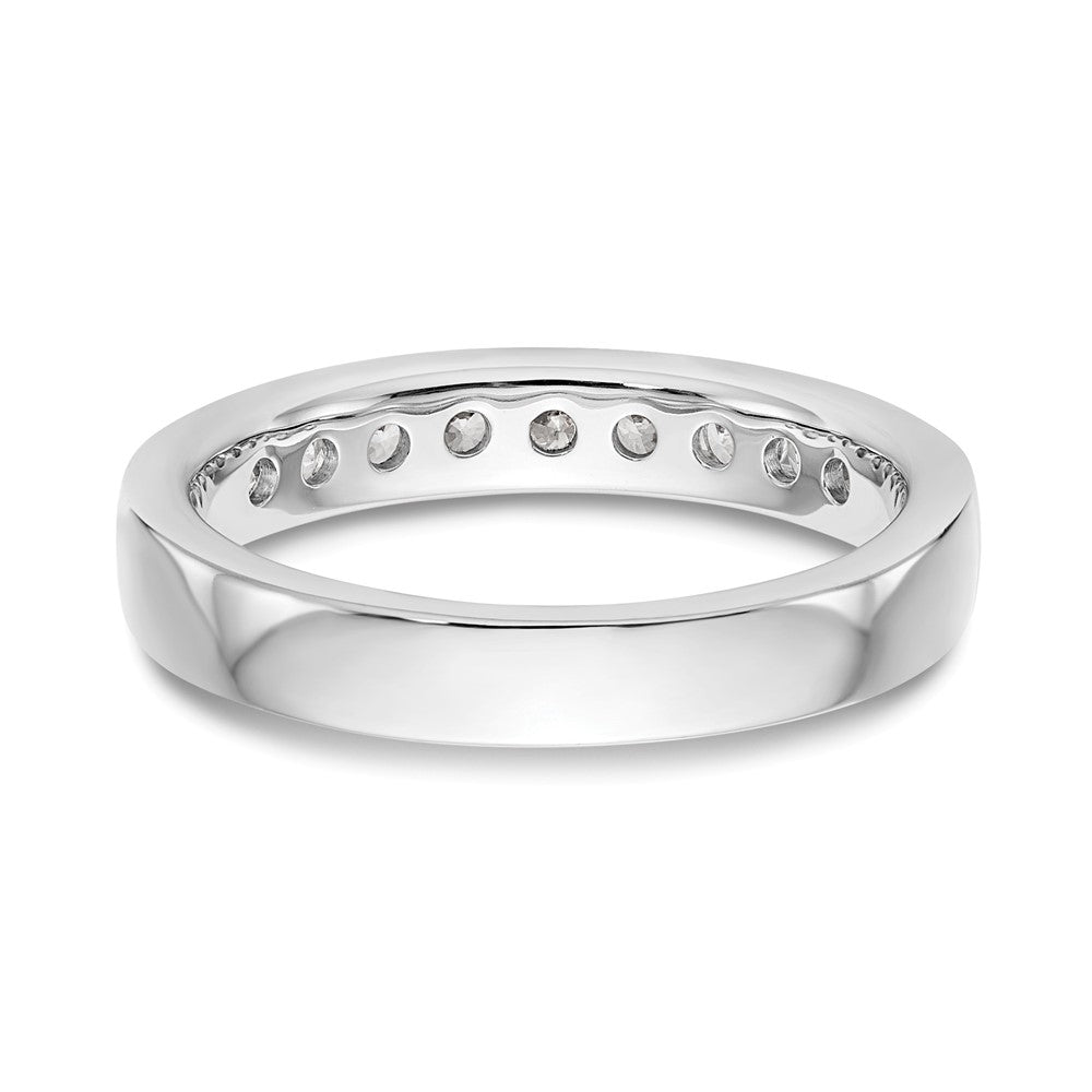 14K Weißgold Ring mit 9 Diamanten im Rundschliff, 0,5K, komplett Kanalfassung