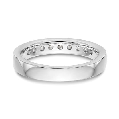14K Weißgold Ring mit 9 Diamanten im Rundschliff, 0,5K, komplett Kanalfassung