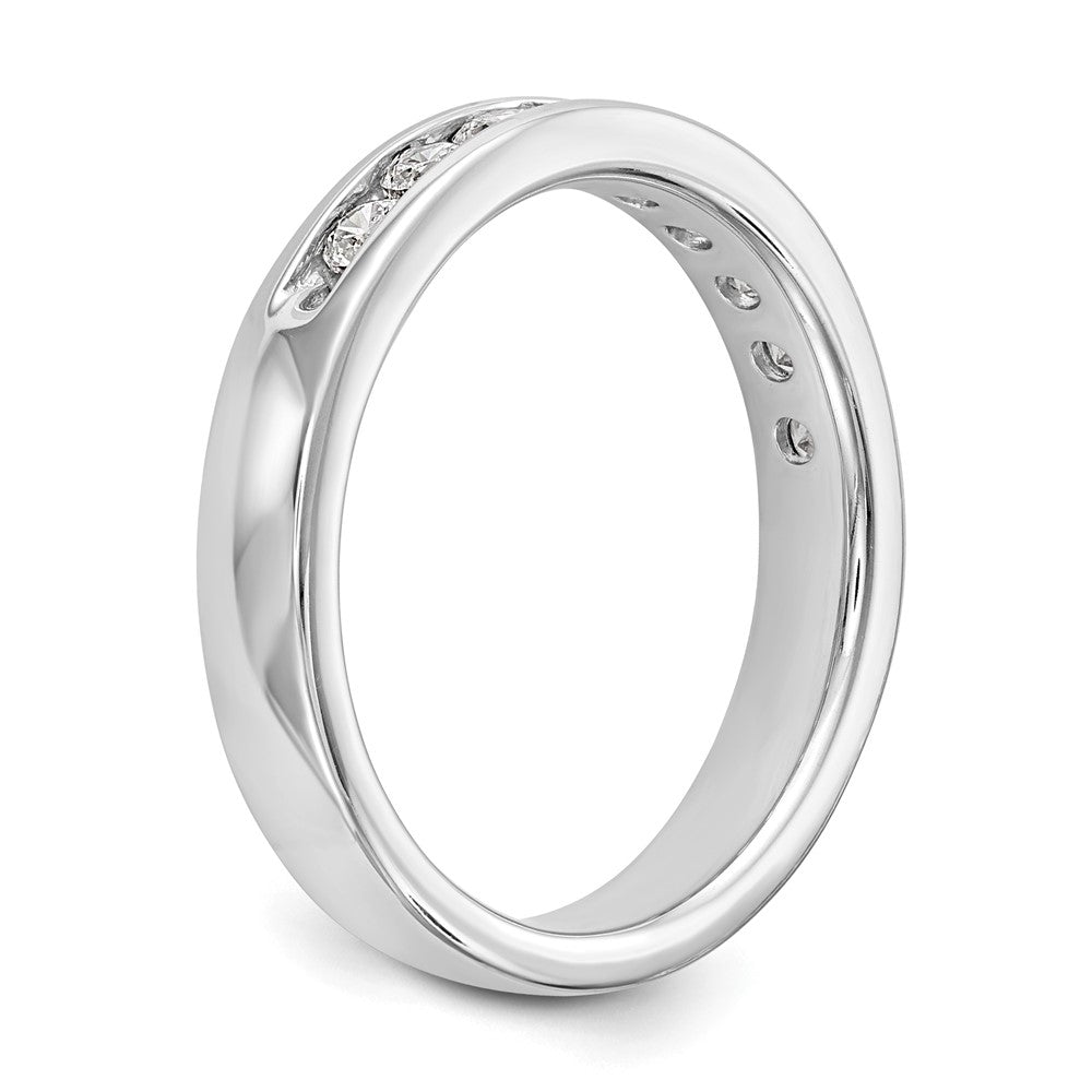 14K Weißgold Ehering mit 9 Diamanten in Kanalfassung