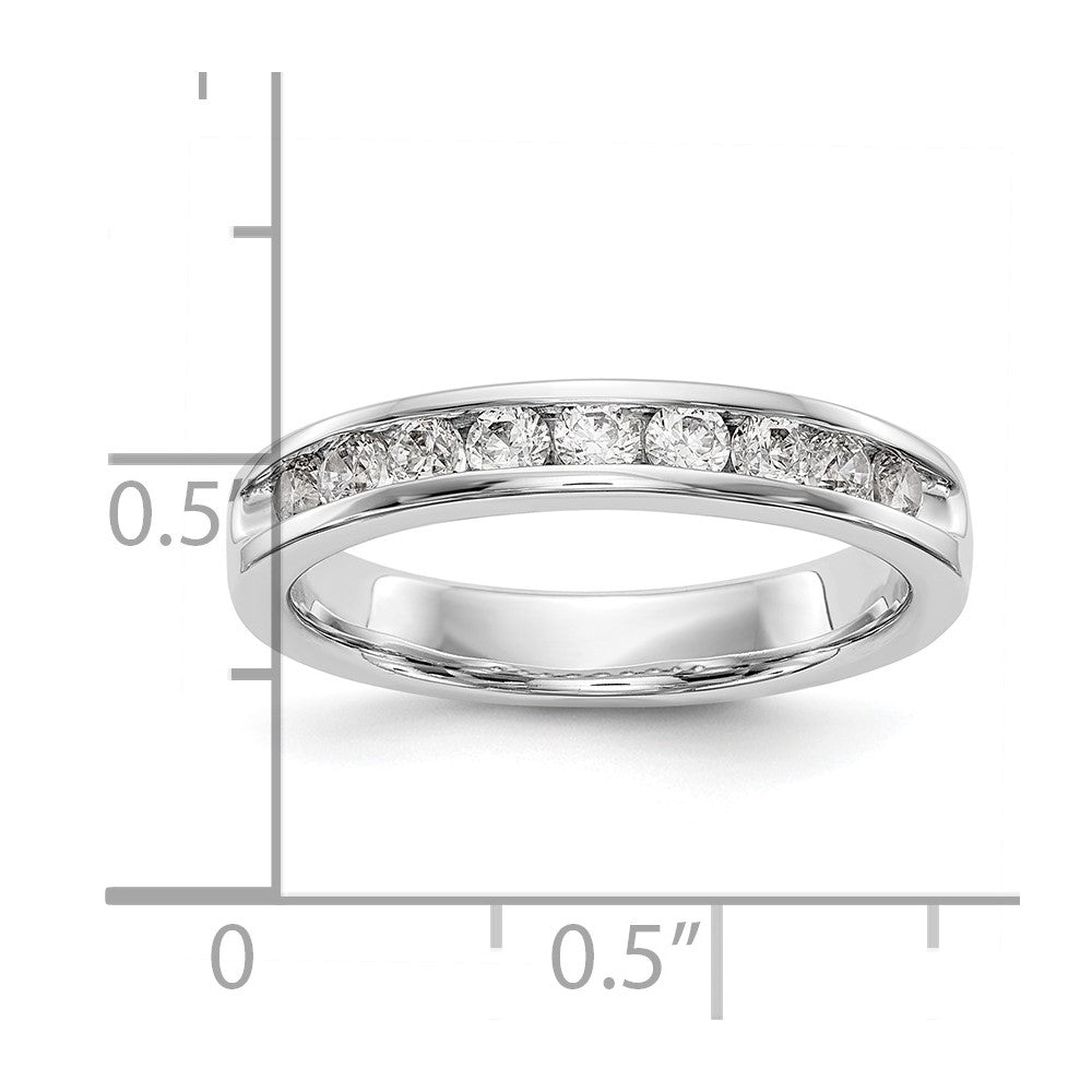 14K Weißgold Ring mit 9 Diamanten im Rundschliff, 0,5K, komplett Kanalfassung