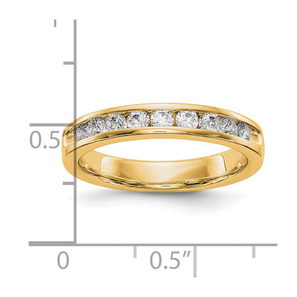 14K Gelbgold 9 Stein Diamant Kanalfassung Ring A4 Diamanten Si1/si2 G I