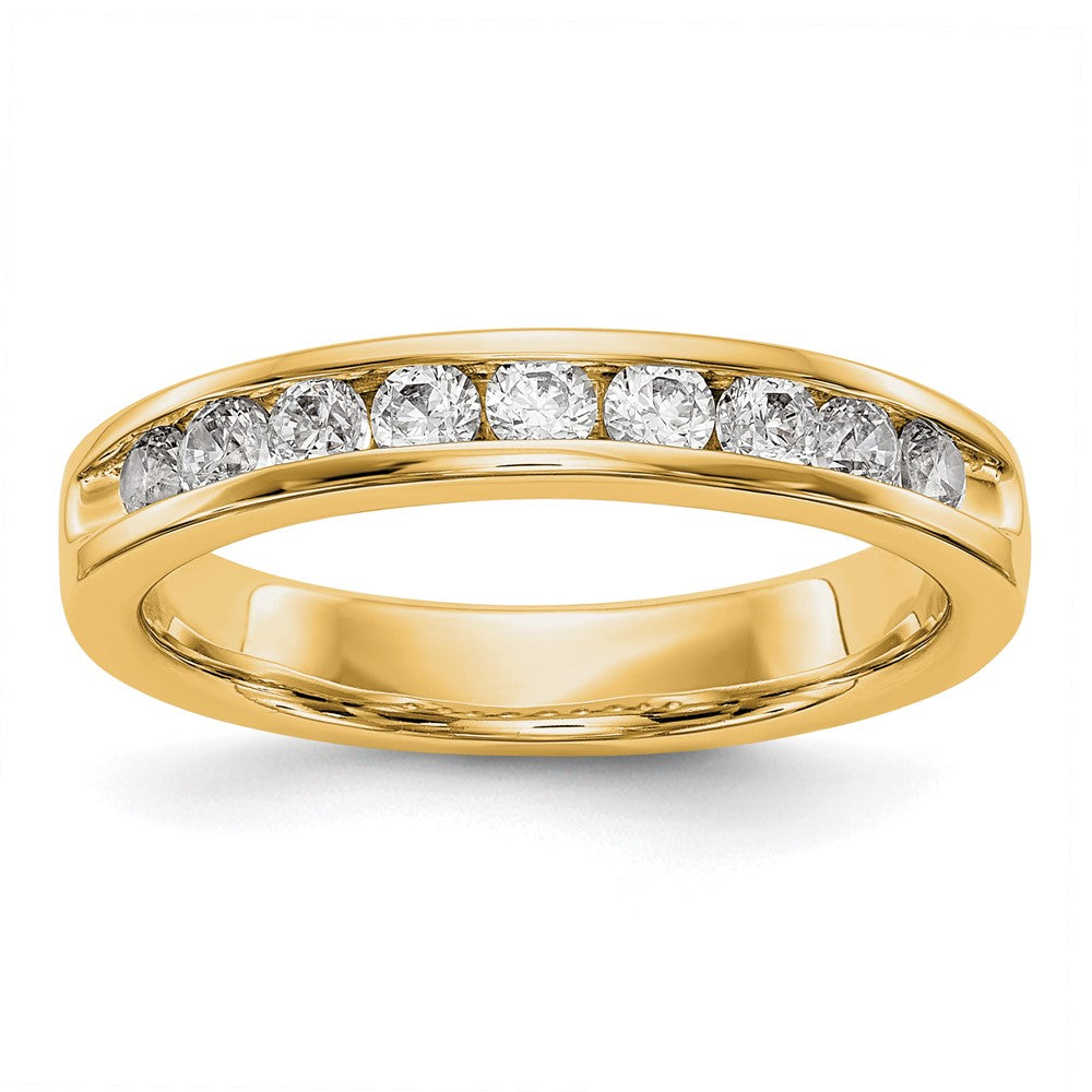 14K Gelbgold 9 Stein Diamant Kanalfassung Ring A4 Diamanten Si1/si2 G I
