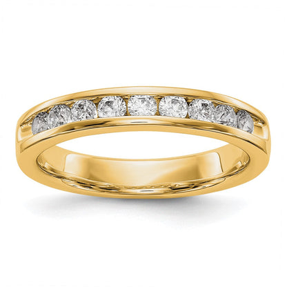 14K Gelbgold 9 Stein Diamant Kanalfassung Ring A4 Diamanten Si1/si2 G I