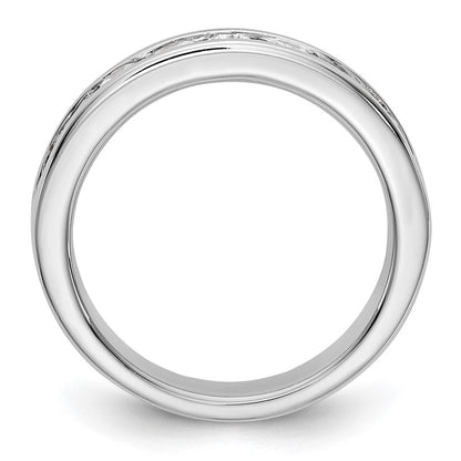 14K Weißgold Ring mit 9 Diamanten in Kanalfassung