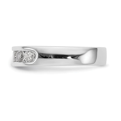 14K Weißgold Ring mit 9 runden Diamanten, 0,875 ct., Kanalfassung