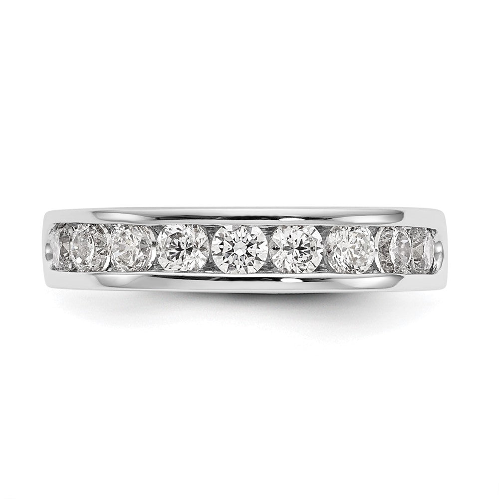 14K Weißgold Ring mit 9 Diamanten in Kanalfassung