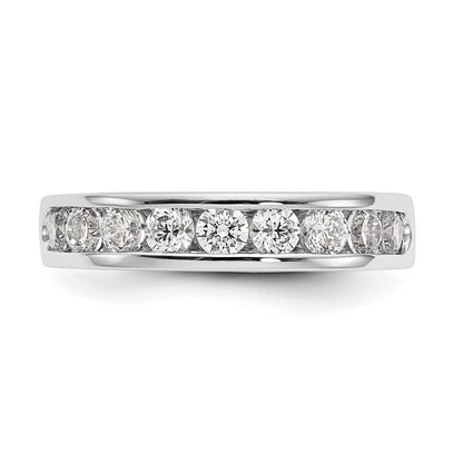 14K Weißgold Ring mit 9 Diamanten in Kanalfassung