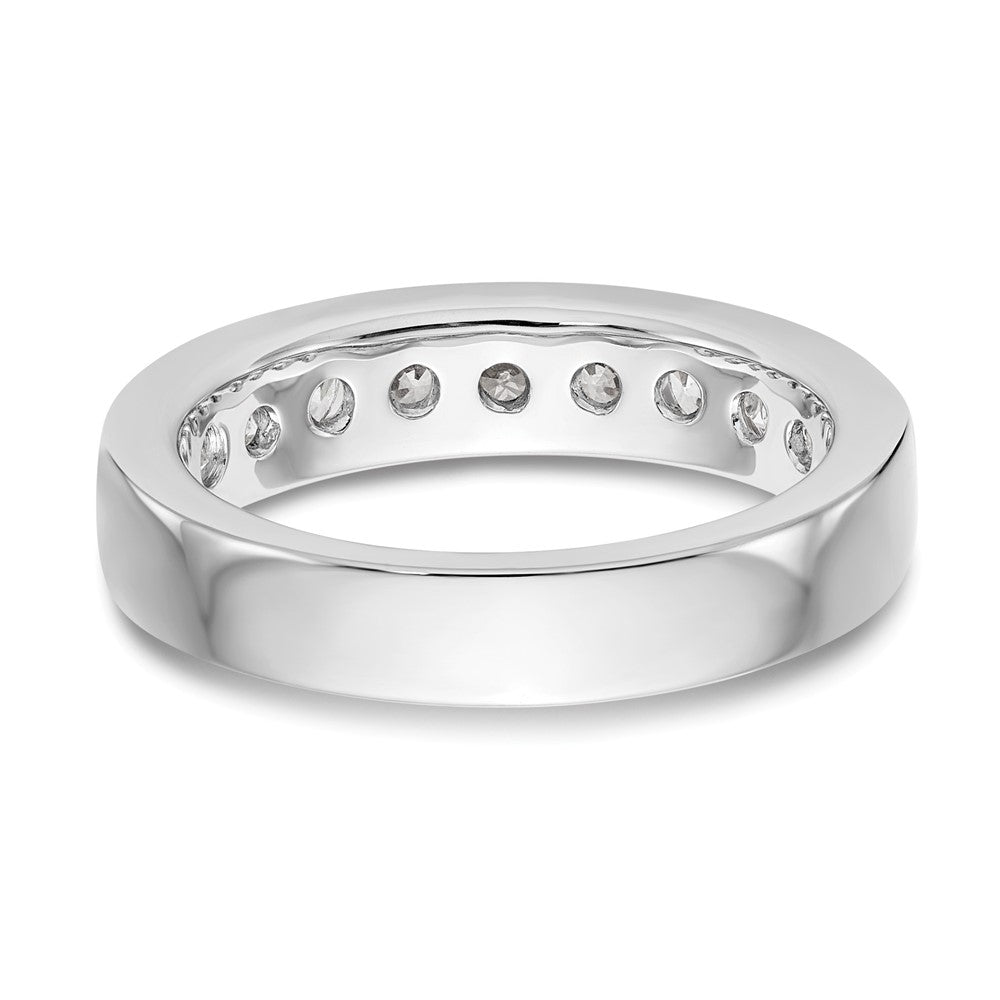 14K Weißgold Ring mit 9 runden Diamanten, 0,875 ct., Kanalfassung