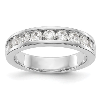 14K Weißgold Ring mit 9 Diamanten in Kanalfassung