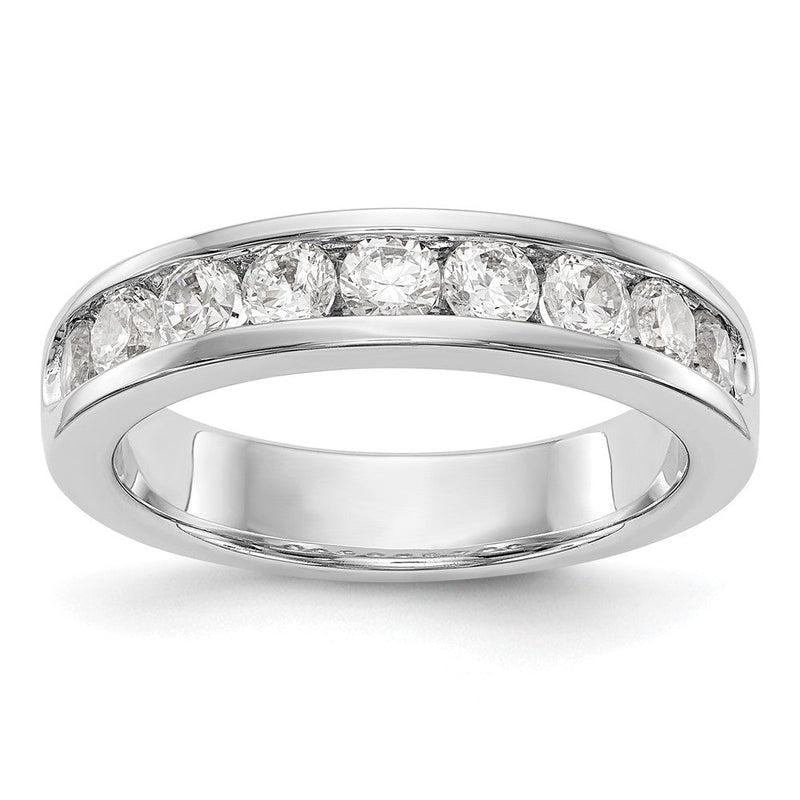14K Weißgold Ring mit 9 Diamanten in Kanalfassung