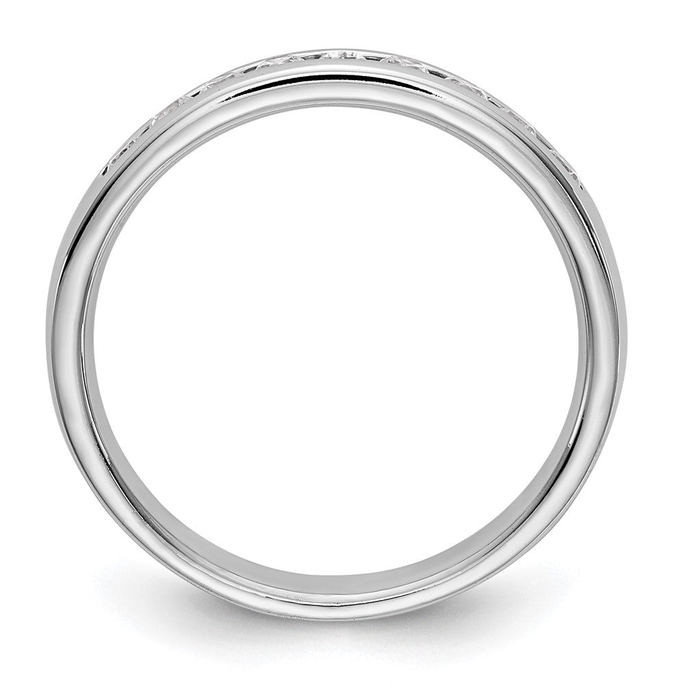 14K Weißgold Ring mit 9 Steinen, 0,25K rundem Diamant, vollständig kanalgefasst