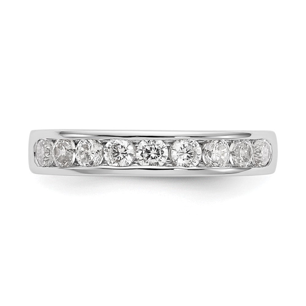 14K Weißgold Ring mit 9 Steinen, 0,25K rundem Diamant, vollständig kanalgefasst