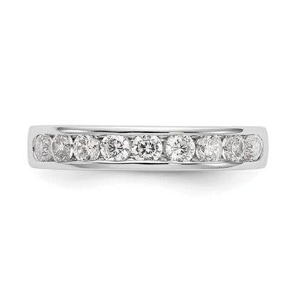 14K Weißgold Ring mit 9 Steinen, 0,25K rundem Diamant, vollständig kanalgefasst