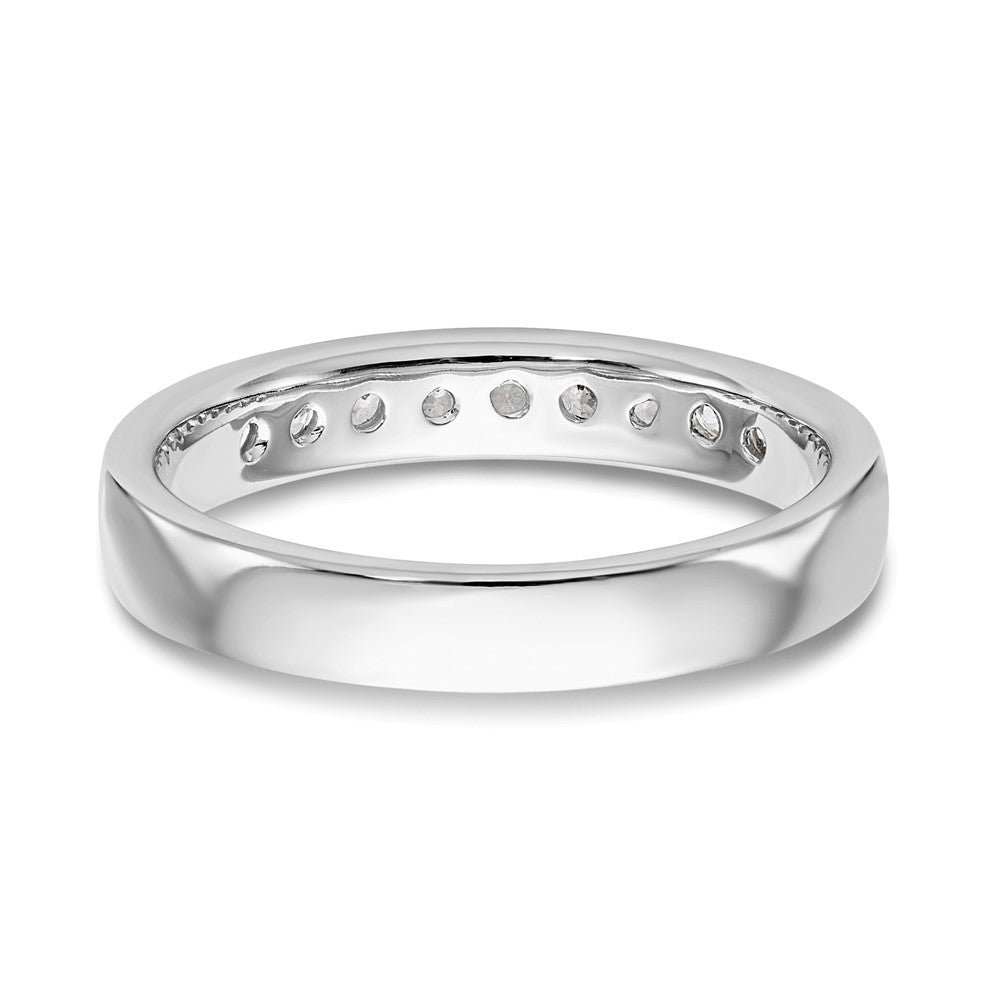 14K Weißgold Ehering mit 9 Diamanten in Kanalfassung, 0,252 ct. Gesamtgewicht