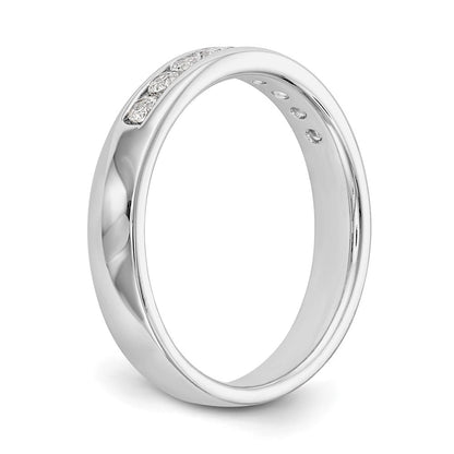 14K Weißgold Ring mit 9 Steinen, 0,25K rundem Diamant, vollständig kanalgefasst
