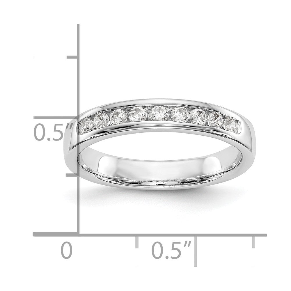14K Weißgold Ring mit 9 Steinen, 0,25K rundem Diamant, vollständig kanalgefasst