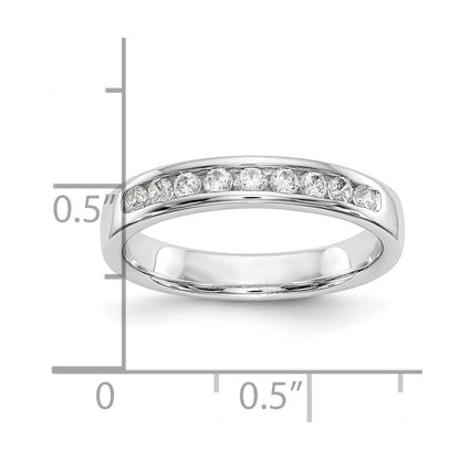 14K Weißgold Ring mit 9 Steinen, 0,25K rundem Diamant, vollständig kanalgefasst