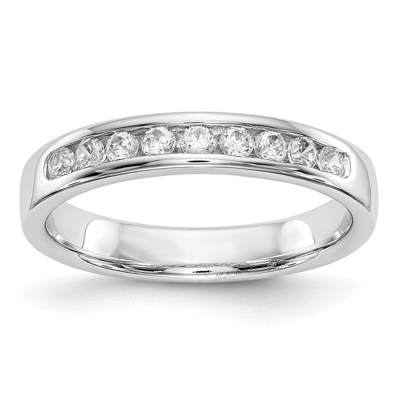 14K Weißgold Ehering mit 9 Diamanten in Kanalfassung, 0,252 ct. Gesamtgewicht