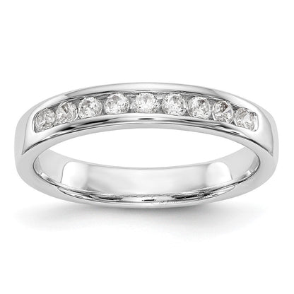 14K Weißgold Ring mit 9 Steinen, 0,25K rundem Diamant, vollständig kanalgefasst