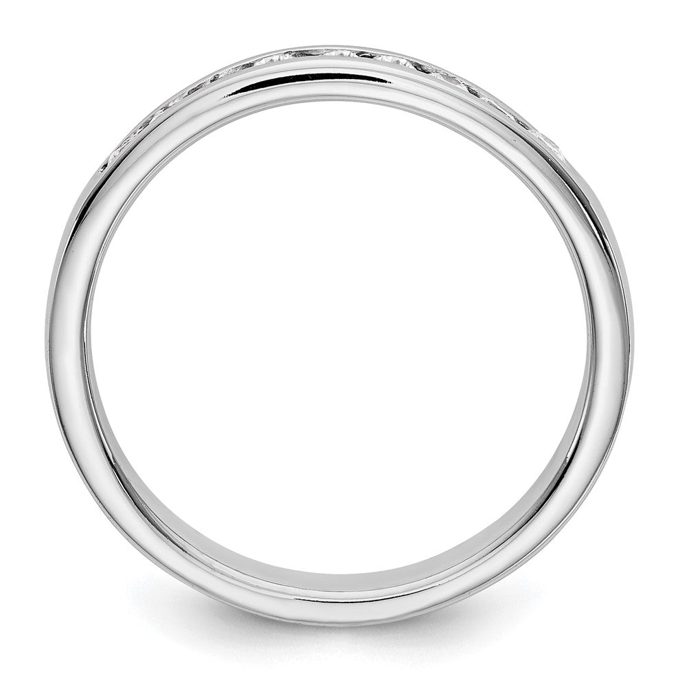 14K Weißgold Ring mit 9 Steinen, rund geschliffenen Diamanten, 0,33 ct., komplett Kanalfassung