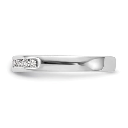 14K Weißgold Ehering mit 9 Diamanten in Kanalfassung