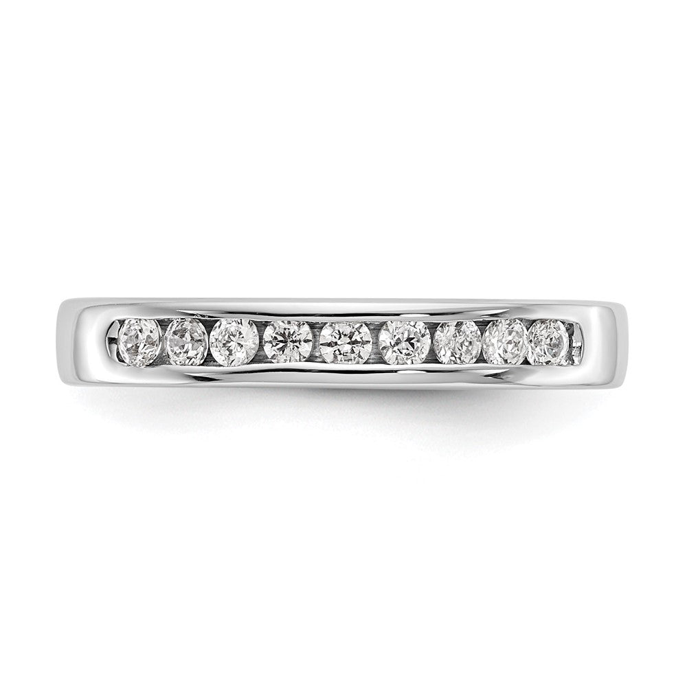 14K Weißgold Ring mit 9 Steinen, rund geschliffenen Diamanten, 0,33 ct., komplett Kanalfassung
