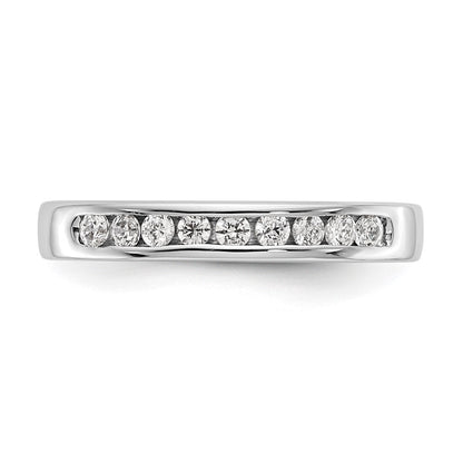 14K Weißgold Ehering mit 9 Diamanten in Kanalfassung