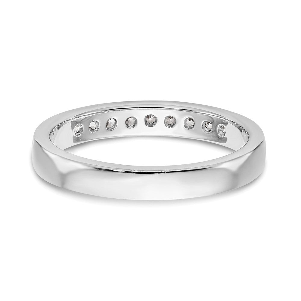 14K Weißgold Ring mit 9 Steinen, rund geschliffenen Diamanten, 0,33 ct., komplett Kanalfassung