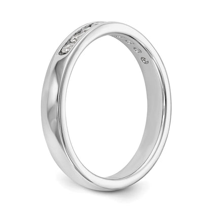 14K Weißgold Ehering mit 9 Diamanten in Kanalfassung