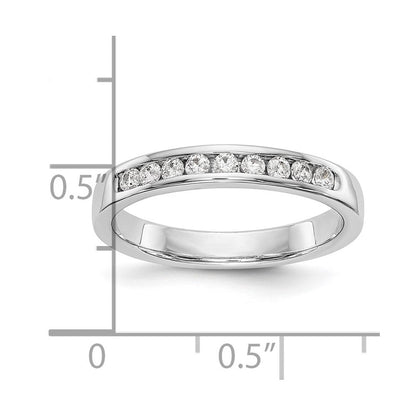 14K Weißgold Ring mit 9 Steinen, rund geschliffenen Diamanten, 0,33 ct., komplett Kanalfassung