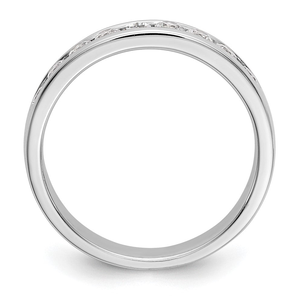 14K Weißgold Ring mit 9 Steinen, 0,5K rund geschliffenen Diamanten, komplett in Kanalfassung