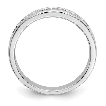 14K Weißgold Ring mit 9 Steinen, 0,5K rund geschliffenen Diamanten, komplett in Kanalfassung
