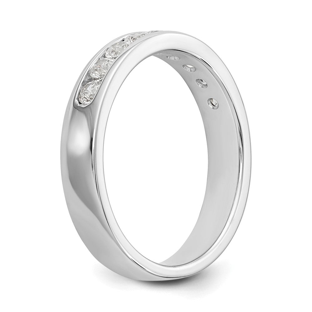 14K Weißgold Ring mit 9 Steinen, 0,5K rund geschliffenen Diamanten, komplett in Kanalfassung