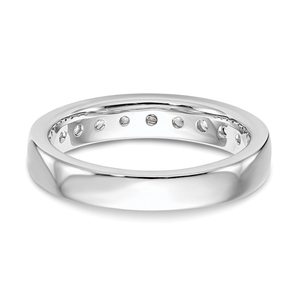 14K Weißgold Ehering mit kanalgefassten 9 natürlichen Diamanten